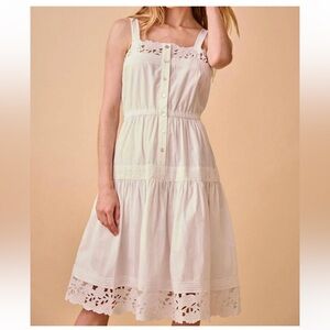 HUNTER BELL Nico White Lace Trim Dress Size Ladies US 4 New with Tags